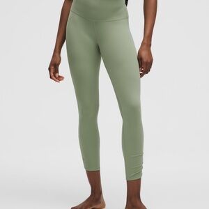 Lululemon Athletica Desert Green Align Ruched Petal-Hem Tight